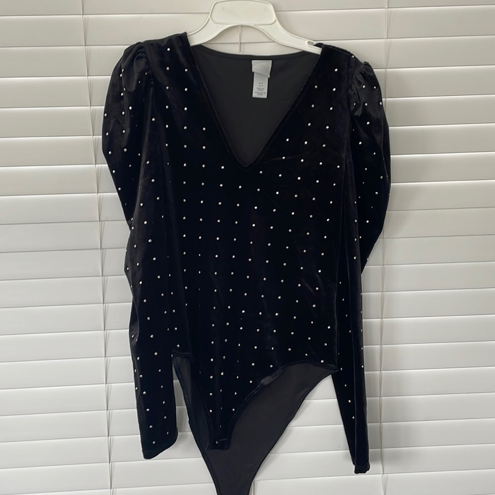 H&M studded black bodysuit